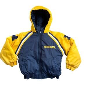 Vtg 90s Youth Genuine Stuff Collegiate Michigan Wolverines Coat 5/6